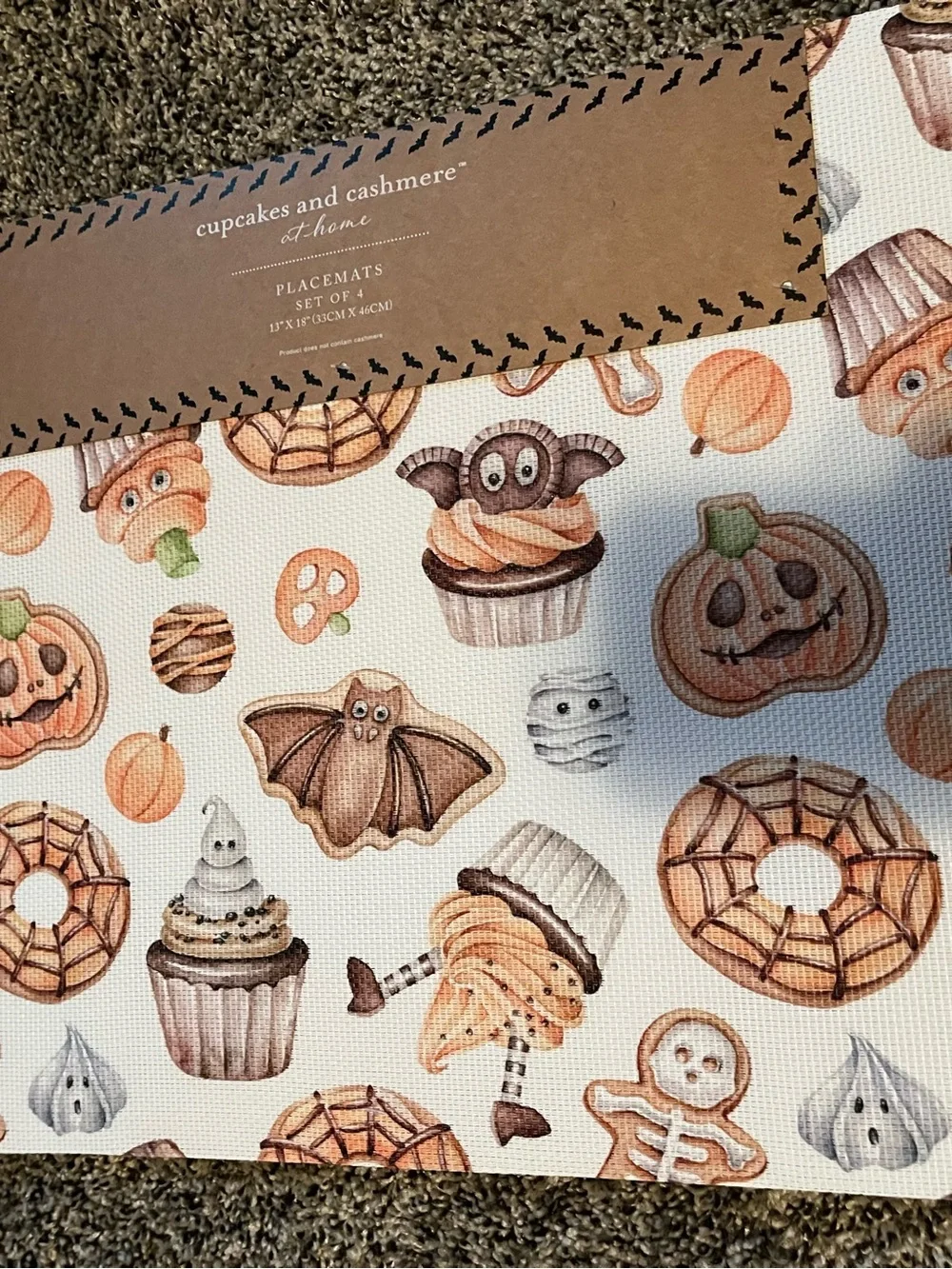 Cupcakes and Cashmere Halloween placemats set